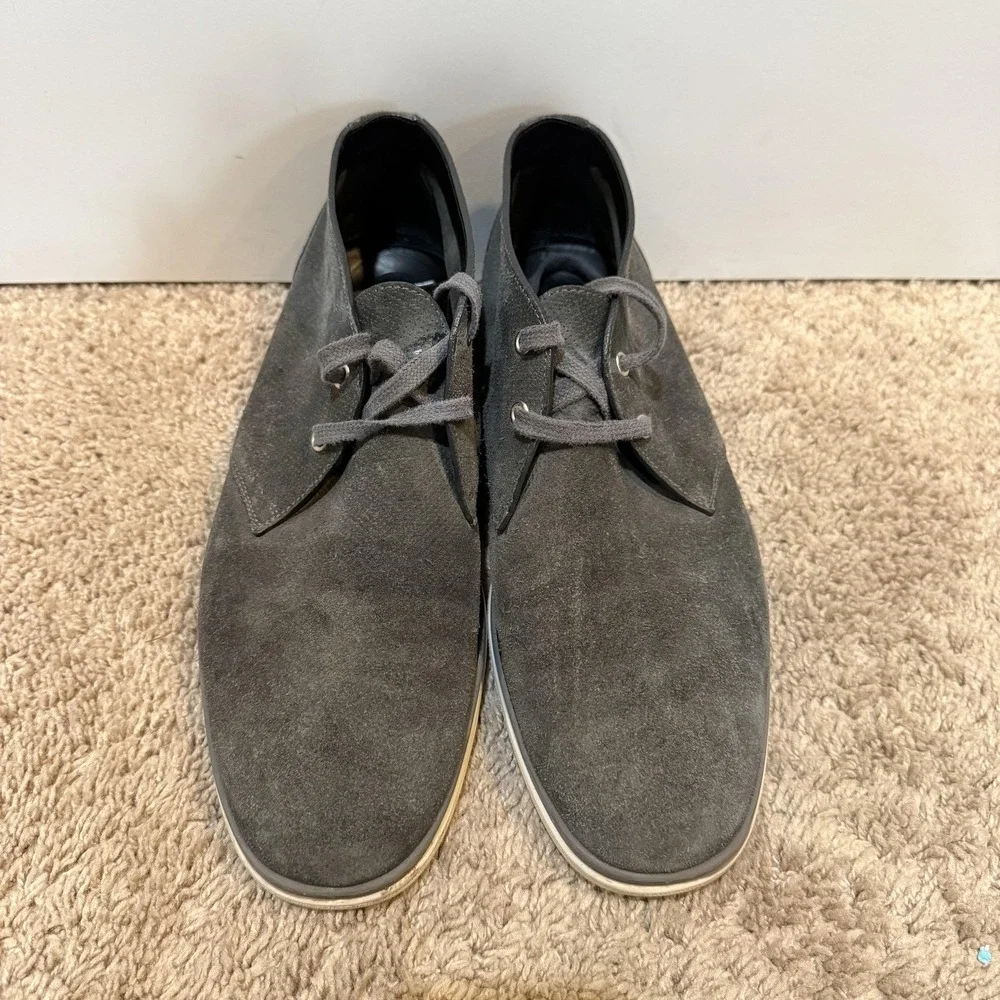 Ermenegildo Zegna Chukka Boots Mens Size 10 Gray Suede Casual Lace Up Italy